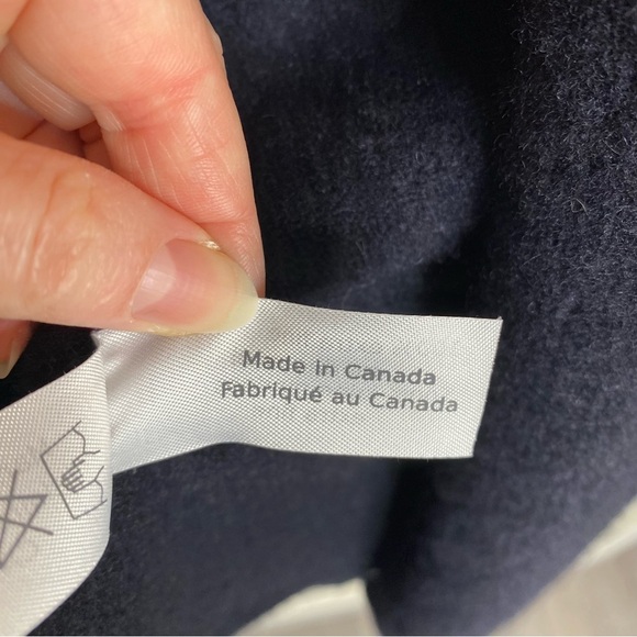 Erdaine Knitwear Open Front Wool Sweater Navy S - Picture 4 of 6